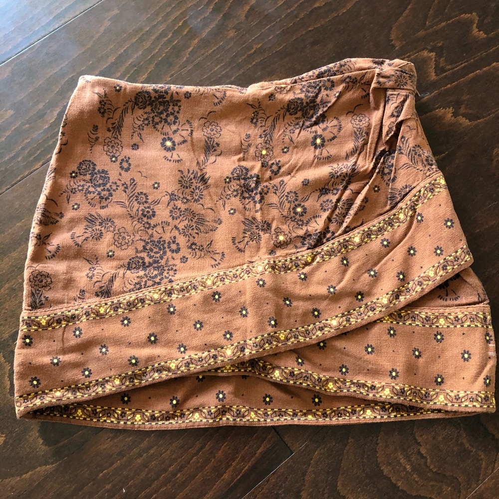 Rust mini skirt